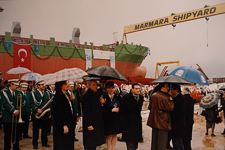 The Hasat vessel, the largest multi-purpose ship built by KINAY, suitable for both container and bulk cargo, was launched. 